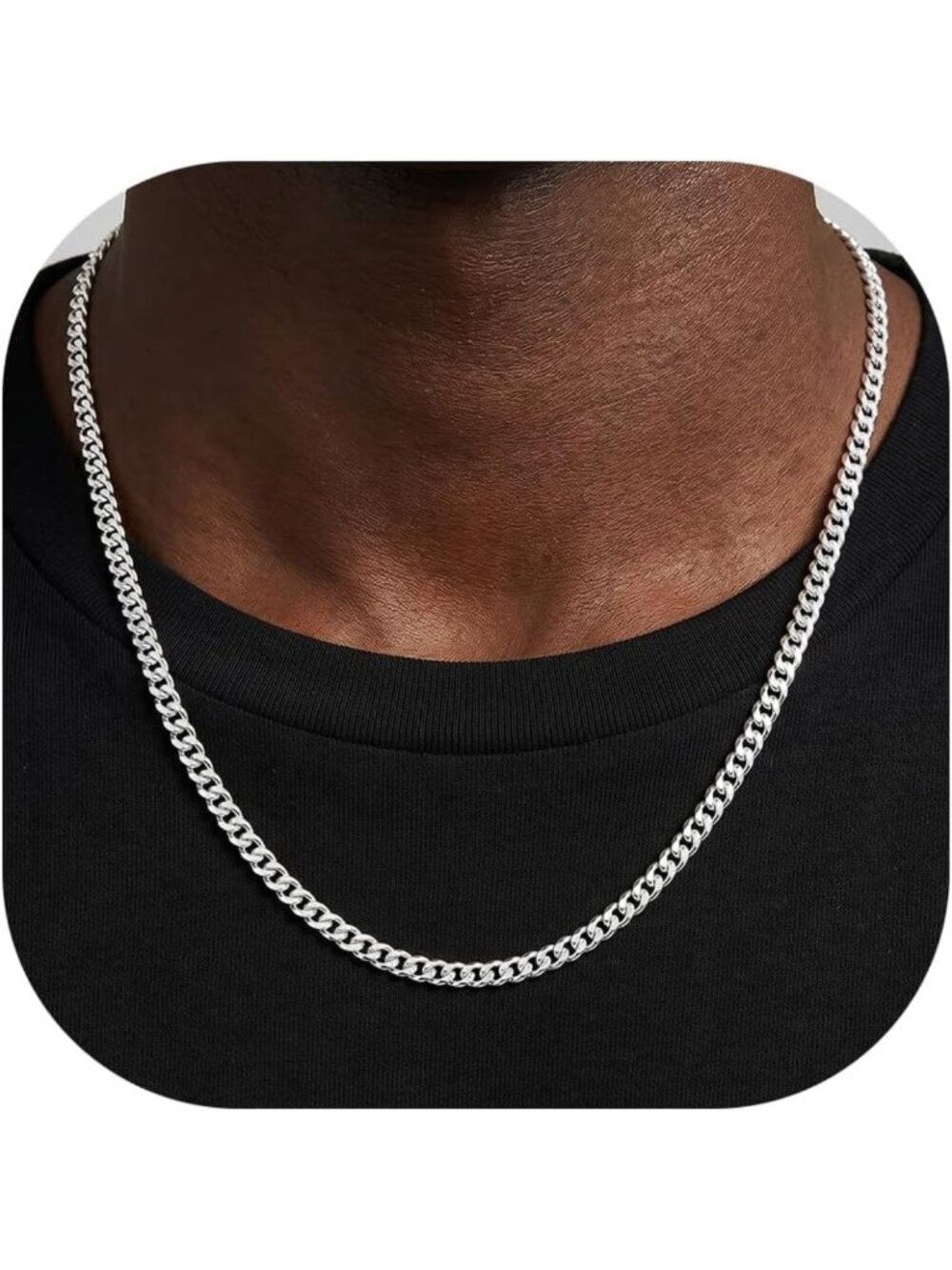Men's 18" 3.5mm Sterling Silver Cuban Chain Necklace - Stylish Silver Jewelry